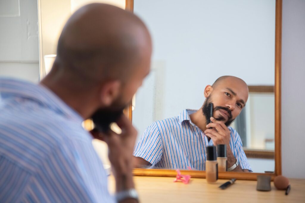 A Man Combing His Beard, beard maintenance